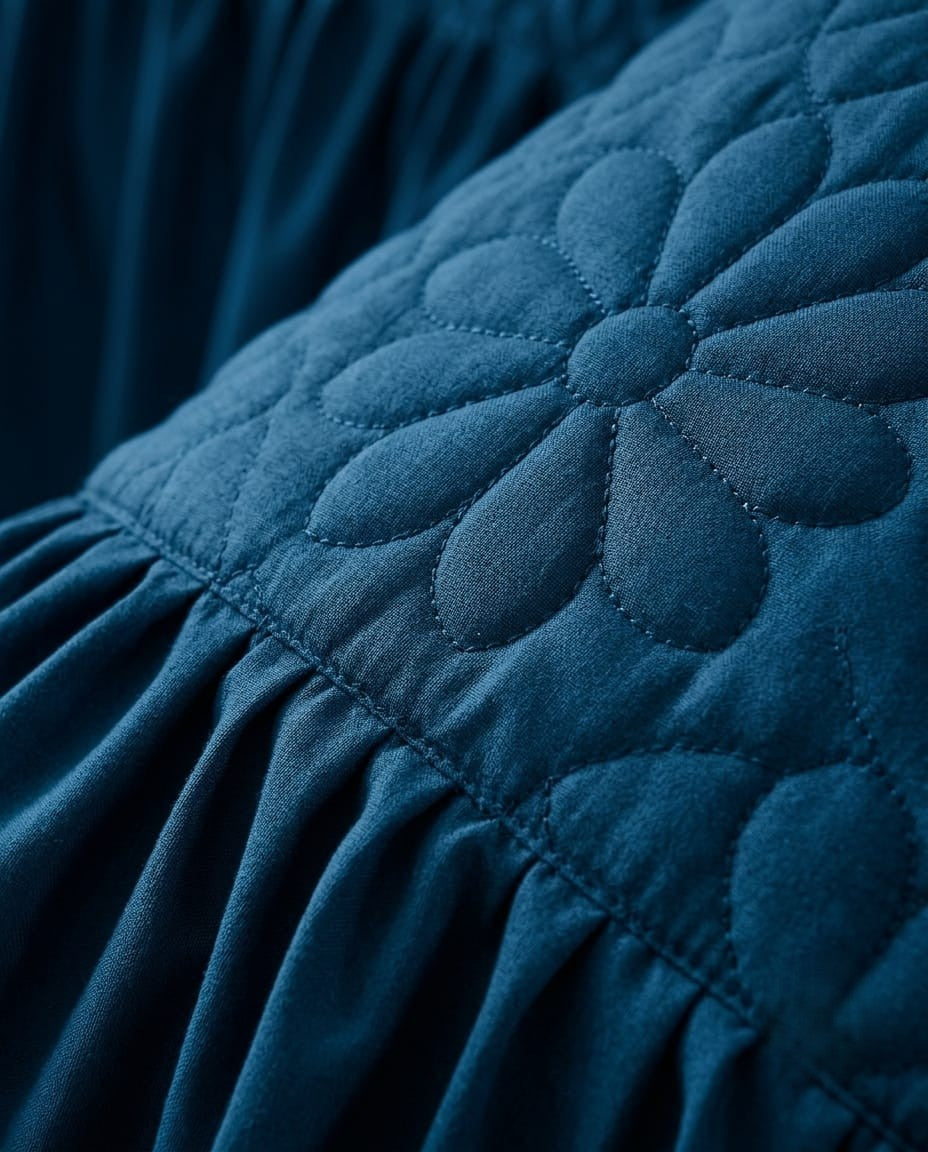 Emboss Velvet Quilted Frilled Luxury Bridal Bedsheet Set – 5 Piece