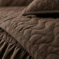 Emboss Velvet Quilted Frilled Luxury Bridal Bedsheet Set – 5 Piece