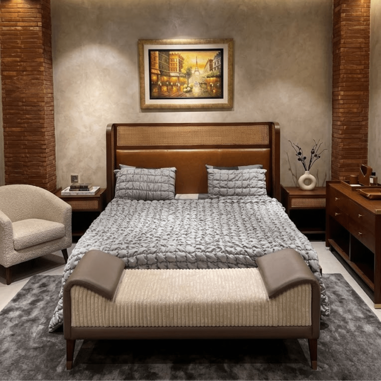Bubble Quilted Bedspread Set – King Size (Elegant Grey) - Zarle