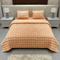 Bubble Quilted Bedspread Set – King Size (Luxury Peach) - Zarle