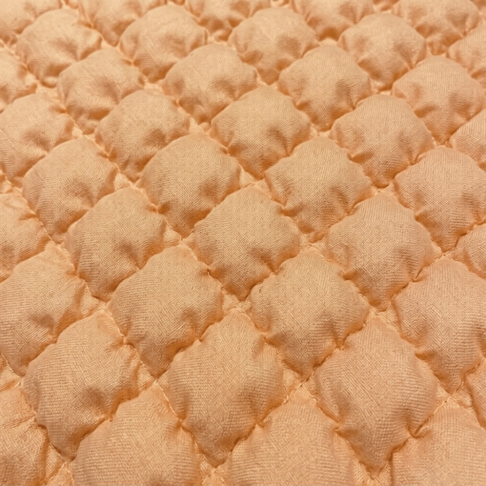 Bubble Quilted Bedspread Set – King Size (Luxury Peach) - Zarle