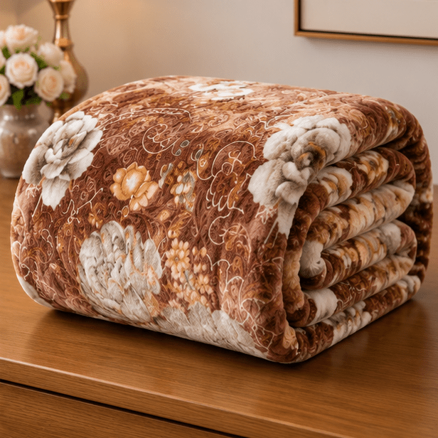 Cloudy AC Fleece Blanket Brown - Zarle