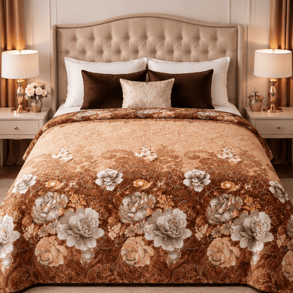Cloudy AC Fleece Blanket Brown - Zarle