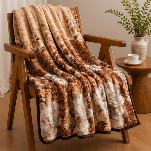 Cloudy AC Fleece Blanket Brown - Zarle
