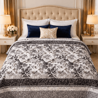 Cloudy AC Fleece Blanket Grey and Black - Zarle