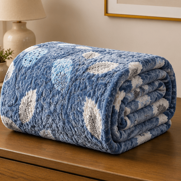 Cloudy AC Fleece Blanket Monochrome Grey - Zarle