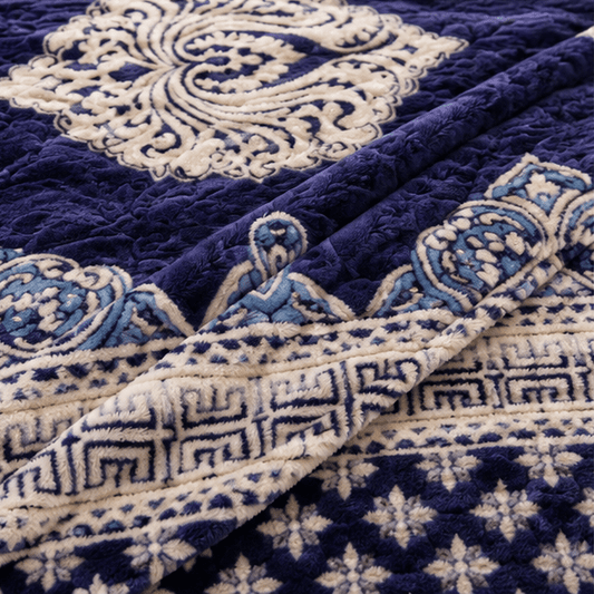 Cloudy AC Fleece Blanket Navy Blue - Zarle