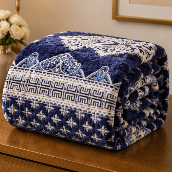 Cloudy AC Fleece Blanket Navy Blue - Zarle