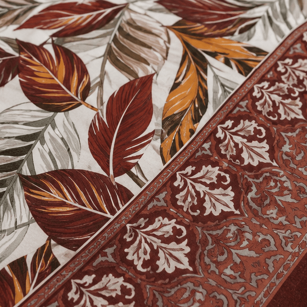 Crystal Cotton Lifetime Bedsheet Brown and Rust - Zarle