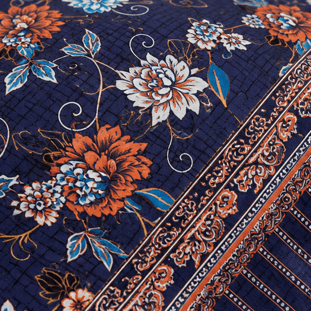 Crystal Cotton Lifetime Bedsheet Navy blue - Zarle