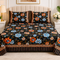 Crystal Cotton Lifetime Bedsheet Orange and Light Blue - Zarle