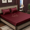 Deep Maroon Premium Plain Dyed Bedsheet – 300 TC Cotton Sateen (King Size) - Zarle