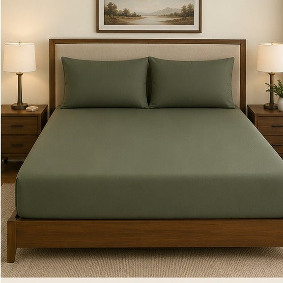 Elegant Olive Green Bedspread Set - Zarle