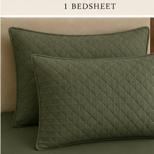 Elegant Olive Green Bedspread Set - Zarle