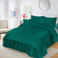 Emboss Velvet Quilted Frilled Luxury Bridal Bedsheet Set – 5 Piece - Zarle