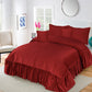 Emboss Velvet Quilted Frilled Luxury Bridal Bedsheet Set – 5 Piece - Zarle