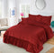 Emboss Velvet Quilted Frilled Luxury Bridal Bedsheet Set – 5 Piece - Zarle