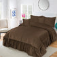 Emboss Velvet Quilted Frilled Luxury Bridal Bedsheet Set – 5 Piece - Zarle