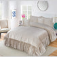 Emboss Velvet Quilted Frilled Luxury Bridal Bedsheet Set – 5 Piece - Zarle