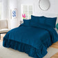 Emboss Velvet Quilted Frilled Luxury Bridal Bedsheet Set – 5 Piece - Zarle