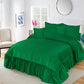 Emboss Velvet Quilted Frilled Luxury Bridal Bedsheet Set – 5 Piece - Zarle