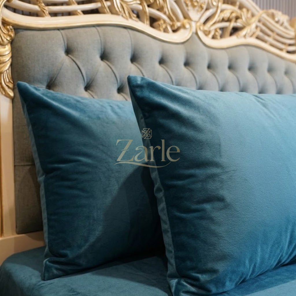 Emerald Coast Blue Premium Plain Dyed Bedsheet – 300 TC Cotton Sateen (King Size) - Zarle