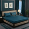 Emerald Coast Blue Premium Plain Dyed Bedsheet – 300 TC Cotton Sateen (King Size) - Zarle