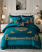 Luxury Emboss Velvet Bridal Bed Set – 9 Piece - Zarle