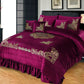 Luxury Emboss Velvet Bridal Bed Set – 9 Piece - Zarle