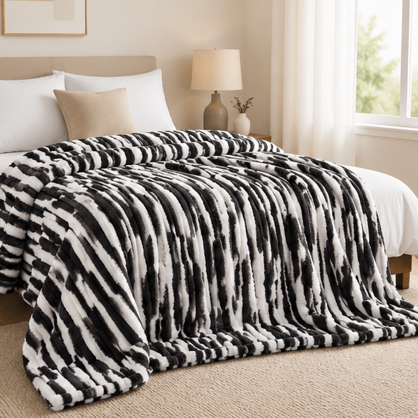 Luxury Plush Bed Blanket Black - Zarle