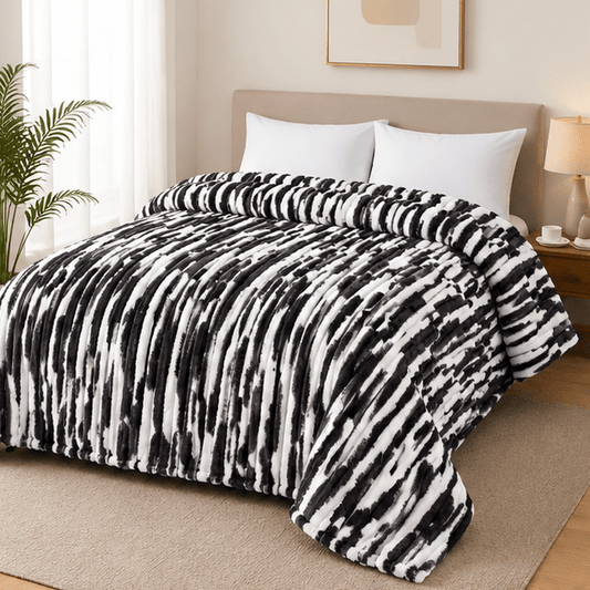 Luxury Plush Bed Blanket Black - Zarle