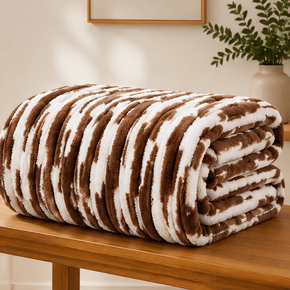 Luxury Plush Bed Blanket Chocolate Brown - Zarle