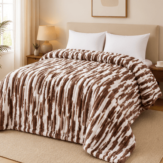 Luxury Plush Bed Blanket Chocolate Brown - Zarle