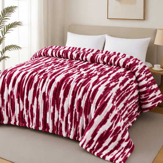 Luxury Plush Bed Blanket Dark Pink - Zarle