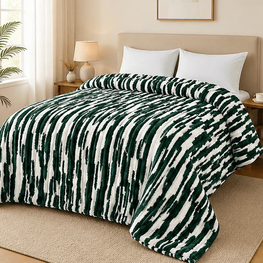 Luxury Plush Bed Blanket Forest Green - Zarle