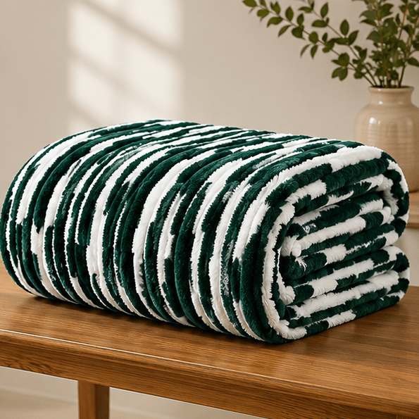 Luxury Plush Bed Blanket Forest Green - Zarle