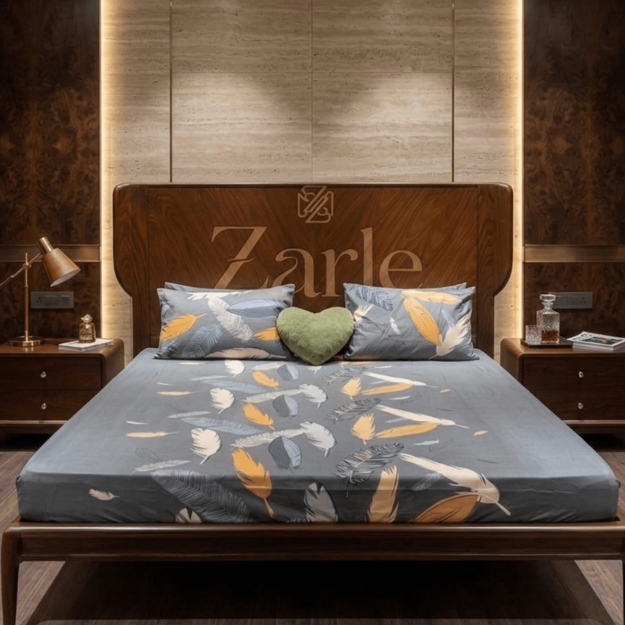 Midnight Feathers Premium Microfiber Bedsheet Set - Zarle