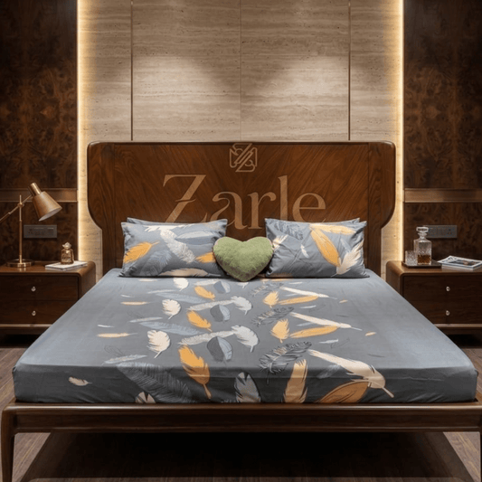 Midnight Feathers Premium Microfiber Bedsheet Set - Zarle