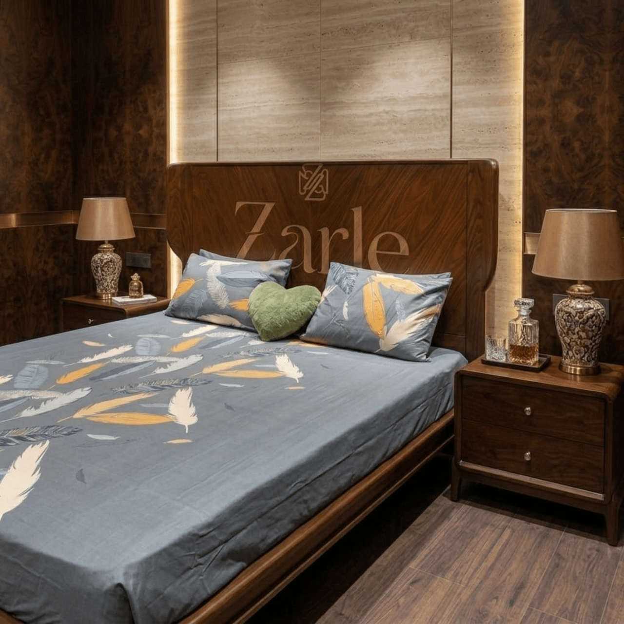 Midnight Feathers Premium Microfiber Bedsheet Set - Zarle