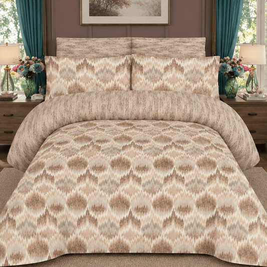 Printed Pure Cotton Bedsheet Beige - Zarle