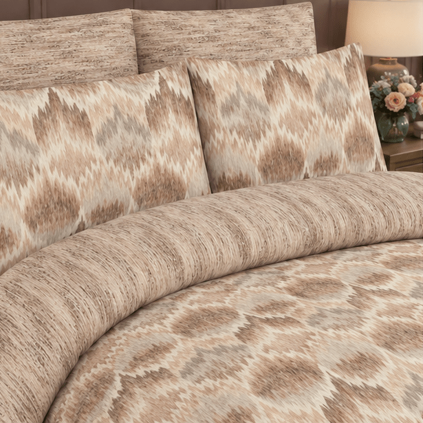 Printed Pure Cotton Bedsheet Beige - Zarle