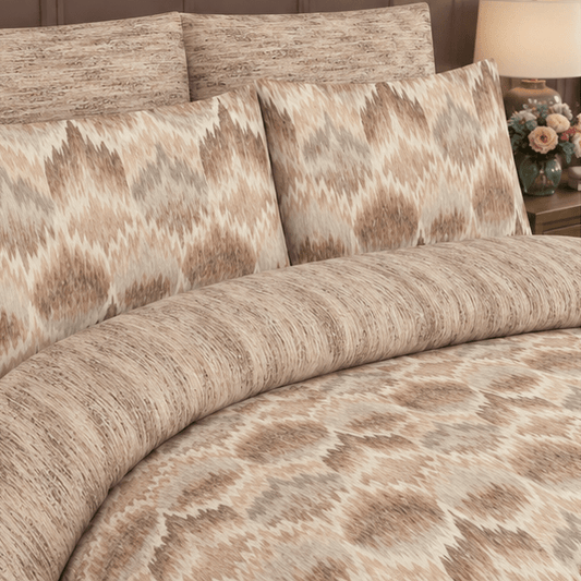 Printed Pure Cotton Bedsheet Beige - Zarle