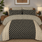 Printed Pure Cotton Bedsheet Black and Beige - Zarle