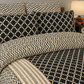 Printed Pure Cotton Bedsheet Black and Beige - Zarle