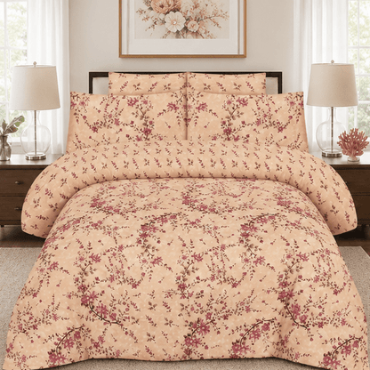 Printed Pure Cotton Bedsheet Dusty Rose - Zarle