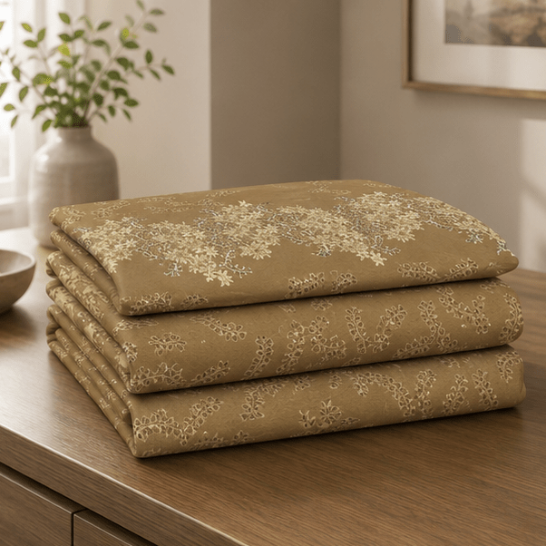 Printed Pure Cotton Bedsheet Mustard - Zarle