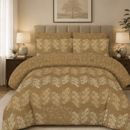 Printed Pure Cotton Bedsheet Mustard - Zarle