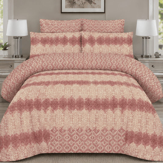 Printed Pure Cotton Bedsheet Peach - Zarle