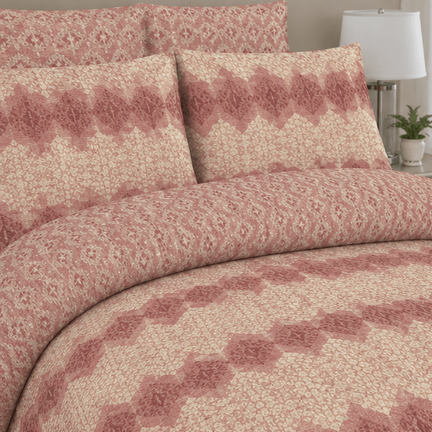 Printed Pure Cotton Bedsheet Peach - Zarle