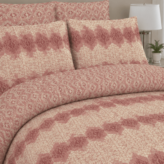 Printed Pure Cotton Bedsheet Peach - Zarle